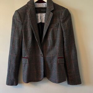 Zara houndstooth Checkered Blazer